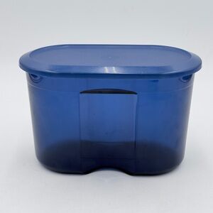 Tupperware #2470A Duo Keeper Acrylic Canister Container w/ #2469A BLUE SHEER